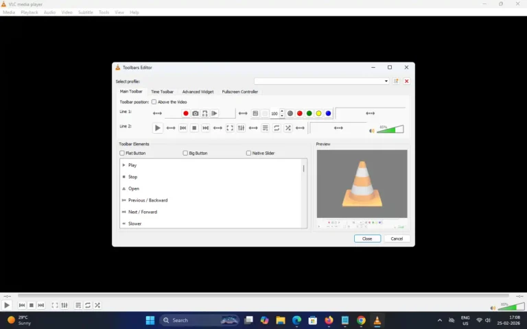 VLC media player for windows customize interface