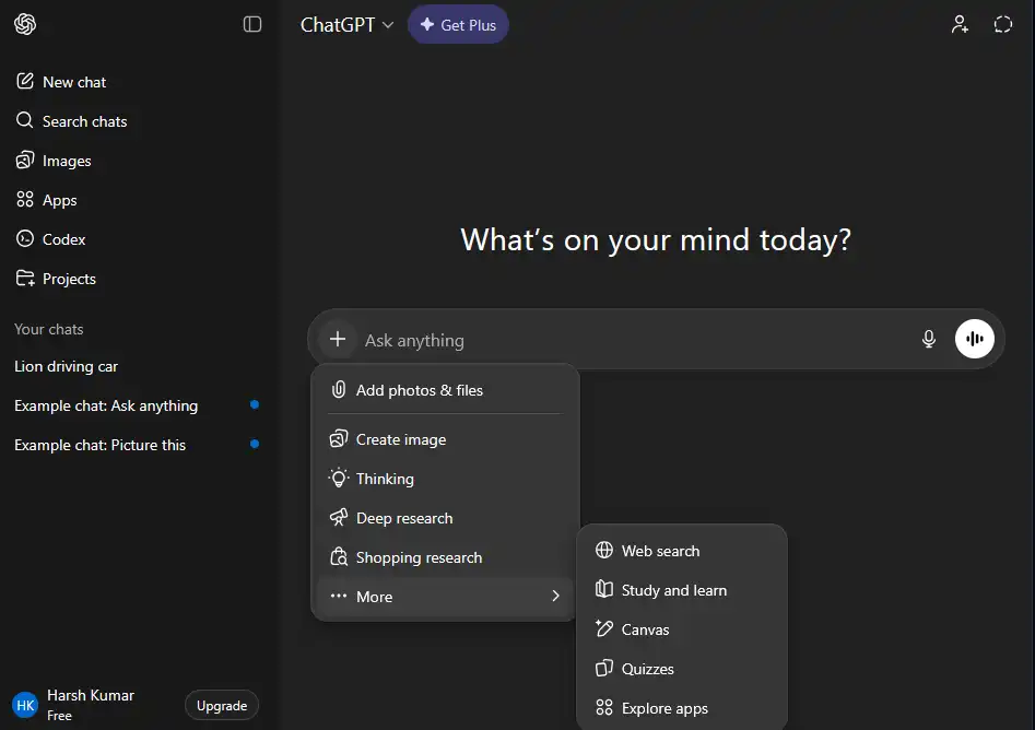 Key features of ChatGPT Windows app