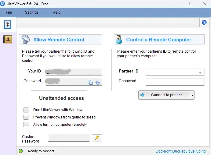 Ultraviewer for windows interface