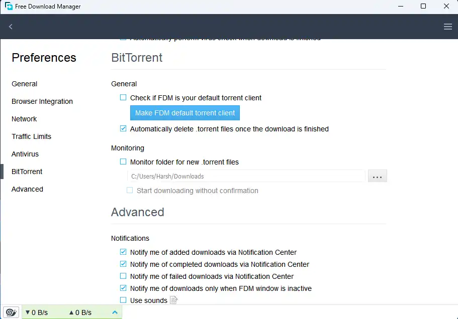 Free Download Manager for windows bittorent setting