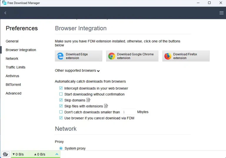 Free Download Manager for windows browser integration