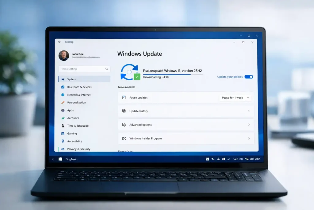 Window 11 update setting page
